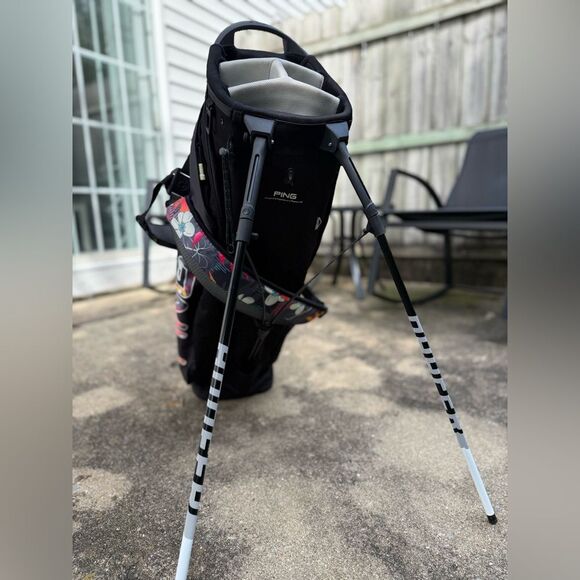 PING HOOFER Lite Black Floral Tropic Hawaii Multi Color Stand Golf Bag Divider - Picture 6 of 15